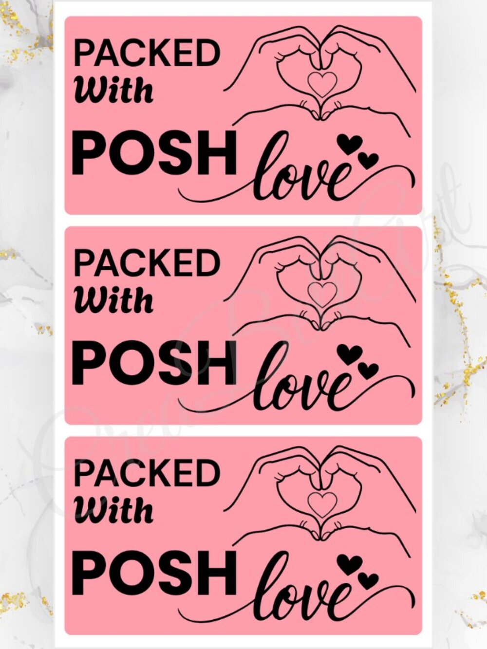 100 Thank you Stickers Packed with Posh Love | Small Business Labels